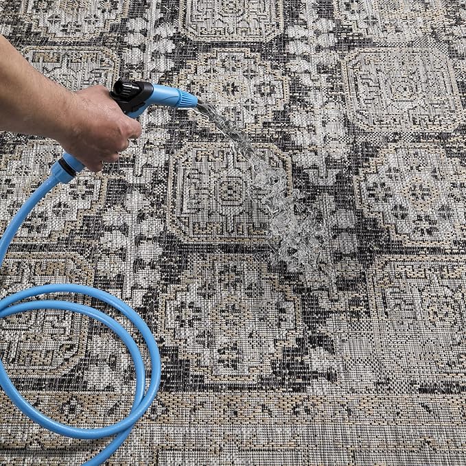 Keen Home Design Terrace Outdoor Area Rug - 8x10 Washable Indoor/Outdoor Rug for Patio, Kitchen, Balcony, Beach, Garden, Deck and Porch, Size: 7'7"x10'