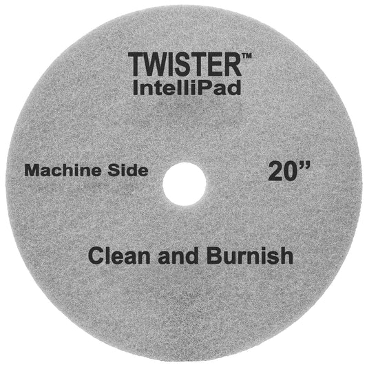 Diversey DDT800353 TASKI Twister Intellipad Diamond Coated Floor Machine Cleaning Pad, Made in USA, Burnish to High Super Gloss Finish, Grey/Brown, 20-inch (Pack of 2)
