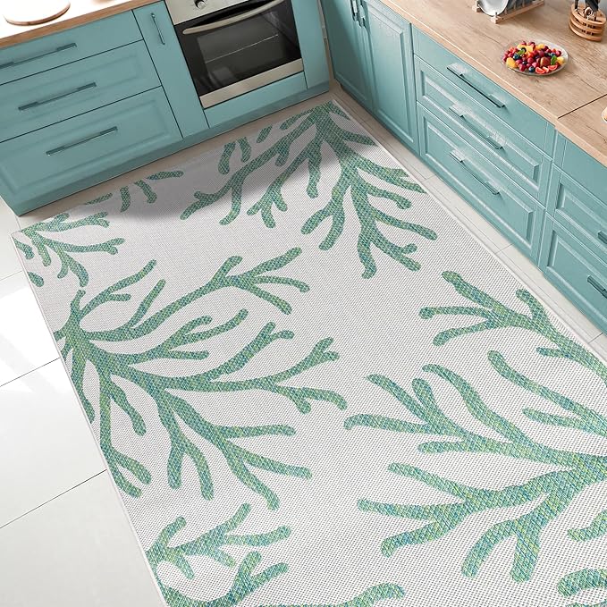 Keen Home Design Terrace Outdoor Area Rug - 12x15 Washable Indoor/Outdoor Rug for Patio, Kitchen, Balcony, Beach, Garden, Deck and Porch, Size: 12'x15'