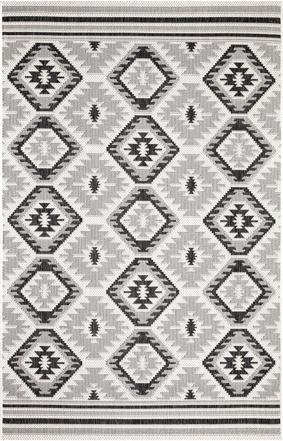 Keen Home Design Outdoor Rug - 8x10 Washable Indoor/Outdoor Rug for Patio, Balcony, Kitchen, Garden, Beach, Deck and Porch. Size: 7'9" x 10'2"