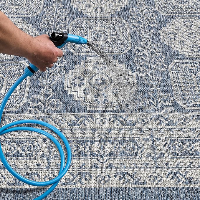 Keen Home Design Terrace Outdoor Area Rug - 8x10 Washable Indoor/Outdoor Rug for Patio, Kitchen, Balcony, Beach, Garden, Deck and Porch, Size: 7'7"x10'