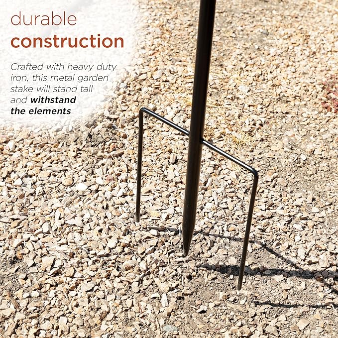 Alpine Corporation SLL2430 Double Layer Peacock Kinetic Wind Spinner Garden Stake, Colorful Statement Garden Décor, 55" H