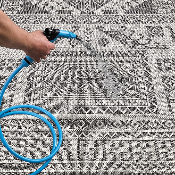 Keen Home Design Terrace Outdoor Area Rug - 6x9 Washable Indoor/Outdoor Rug for Patio, Kitchen, Balcony, Beach, Garden, Deck and Porch, Size: 6'x8'10"