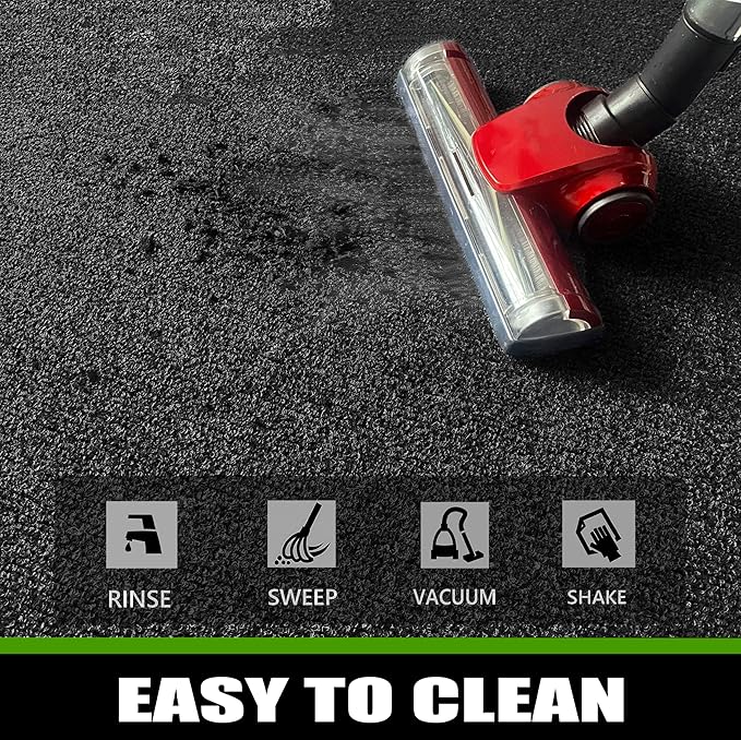 Commercial Grade Entrance Mat 4x6Ft Brush Step Entrance Rug with Striped Pattern&Rubber Border Indoor Outdoor Low Profile Rubber Entry Carpet Mat for Hallway,Home,High Traffic Area