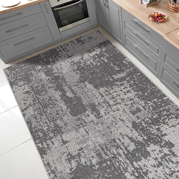 Keen Home Design Terrace Outdoor Area Rug - 5x8 Washable Indoor/Outdoor Rug for Patio, Kitchen, Balcony, Beach, Garden, Deck and Porch, Size: 5'3"x7'7"