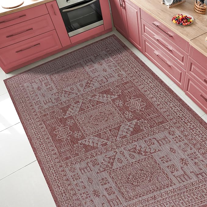 Keen Home Design Terrace Outdoor Area Rug - 8x10 Washable Indoor/Outdoor Rug for Patio, Kitchen, Balcony, Beach, Garden, Deck and Porch, Size: 7'7"x10'