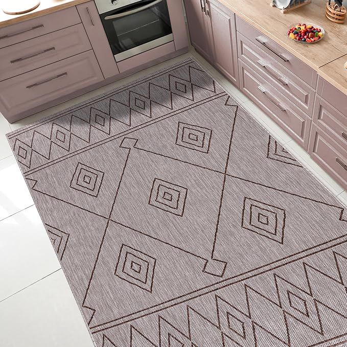 Keen Home Design Terrace Outdoor Area Rug - 9x12 Washable Indoor/Outdoor Rug for Patio, Kitchen, Balcony, Beach, Garden, Deck and Porch, Size: 8'10"x12'